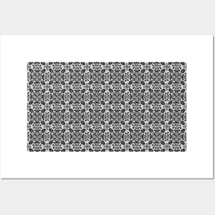 Pattern black and white Portuguese tile Posters and Art